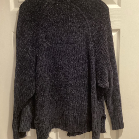Urban Outfitters Chenille Chunky Knit Open Front Deep Blue Cardigan, Size XS - Picture 6 of 16